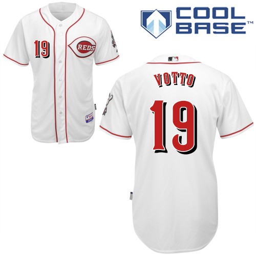 Cincinnati Reds 19 Joey Votto White Cool Base MLB Jersey Baseball MLB Jerseys